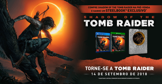 Edição física de Shadow of the Tomb Raider em pré-venda no Brasil